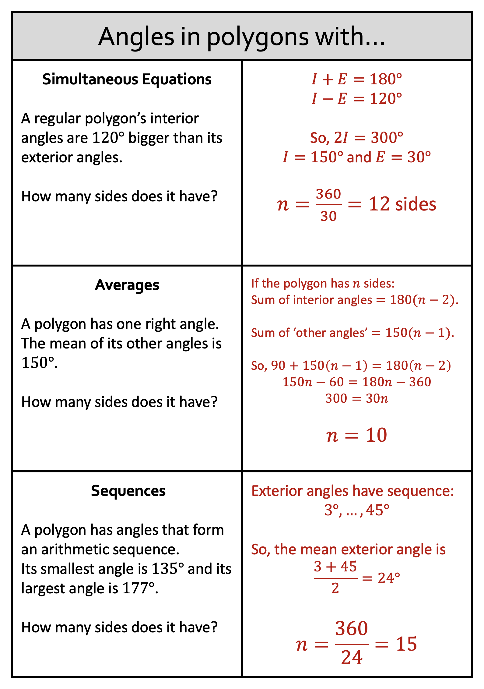 Preview of Angles in Polygons with... (Mixed Questions)
