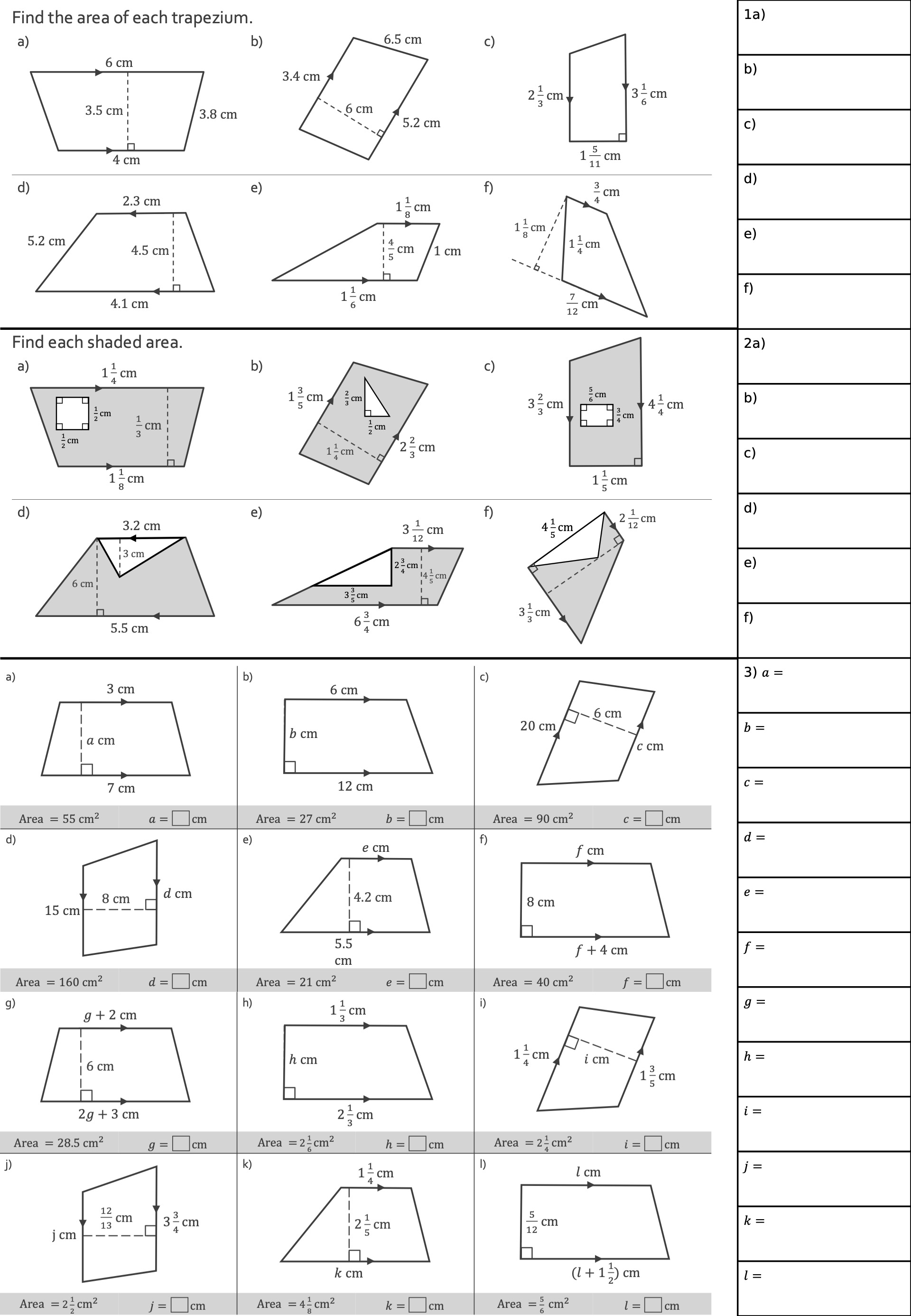 Preview of Areas of Trapeziums