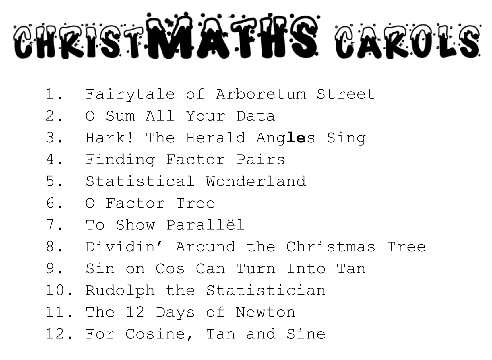 Preview of Christmaths Carols