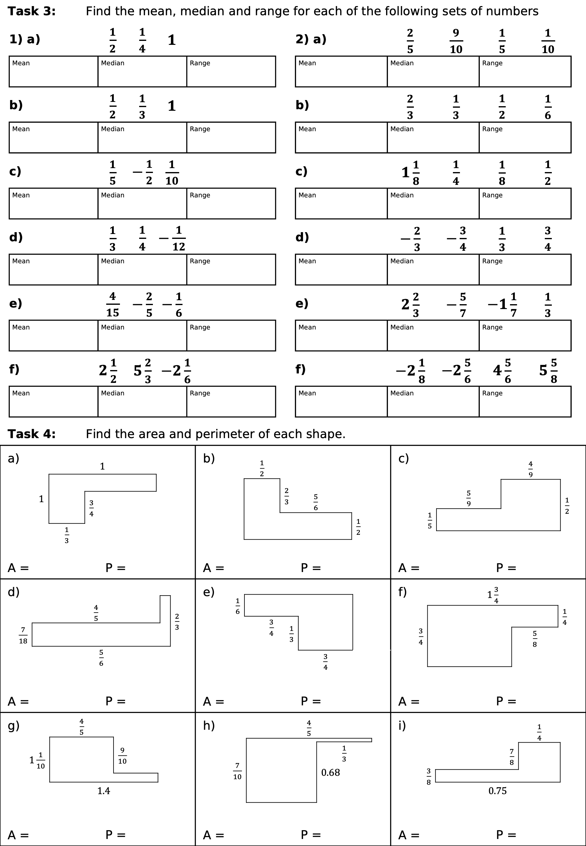 Preview of Fractions, Decimals, Bounds