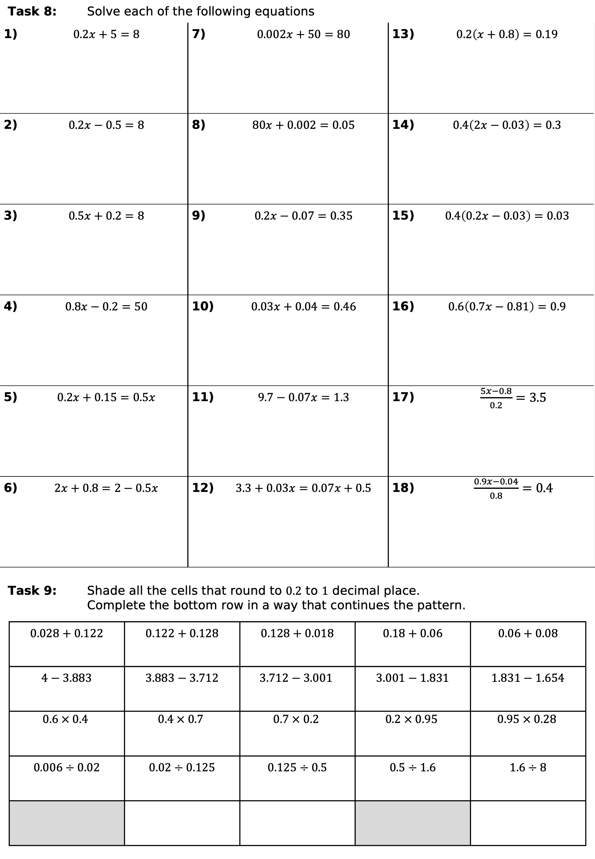 Preview of Fractions, Decimals, Bounds