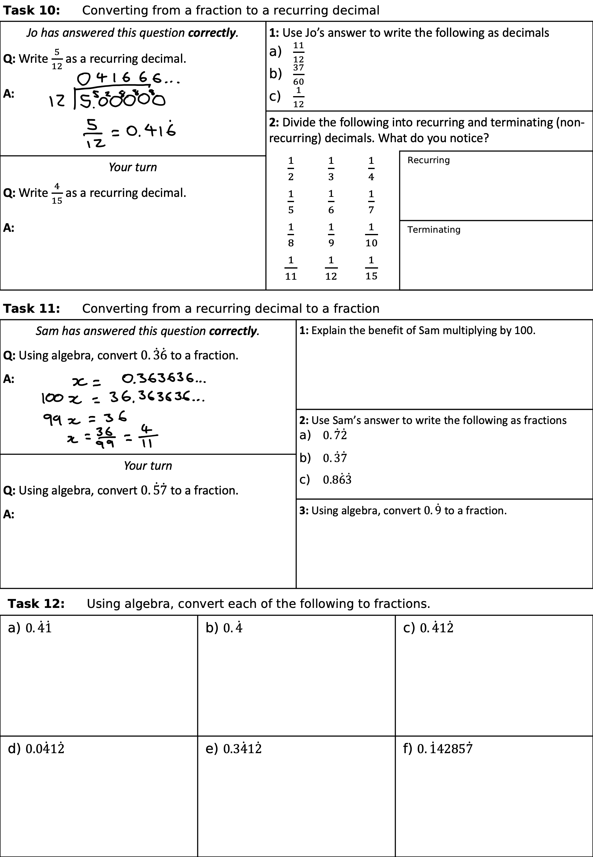 Preview of Fractions, Decimals, Bounds