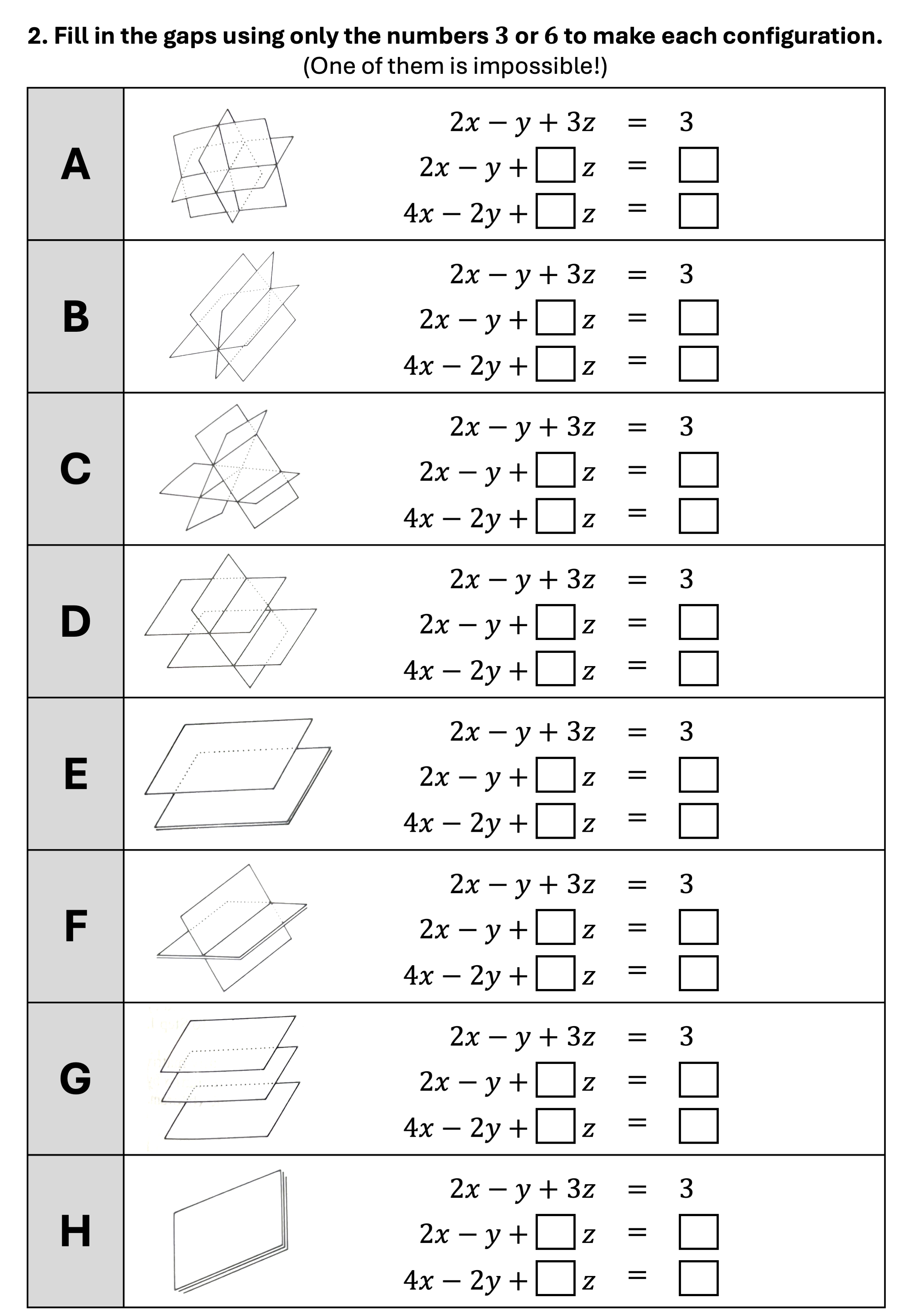 Preview of Geometric Configurations of Simultaneous Equations