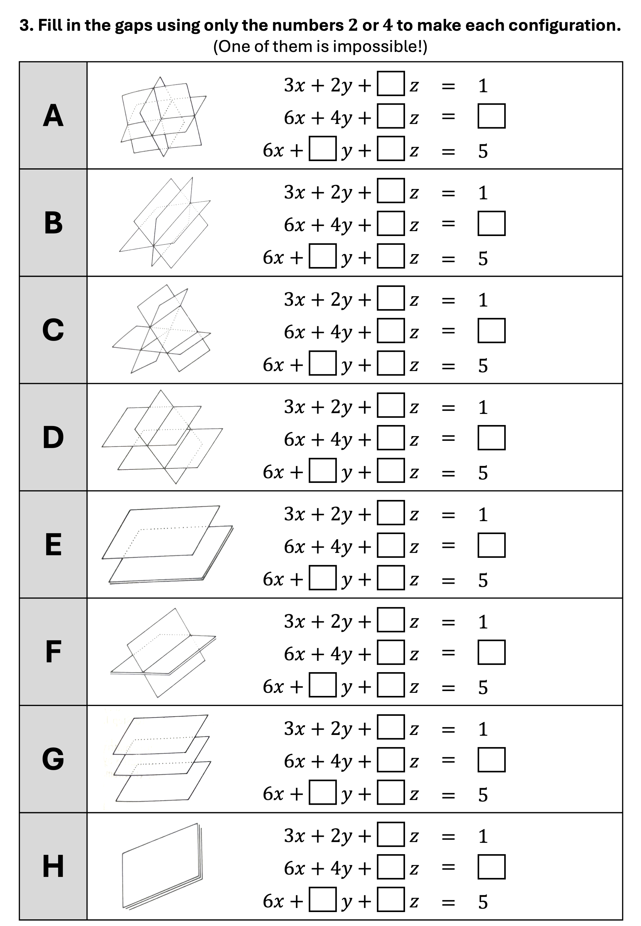 Preview of Geometric Configurations of Simultaneous Equations