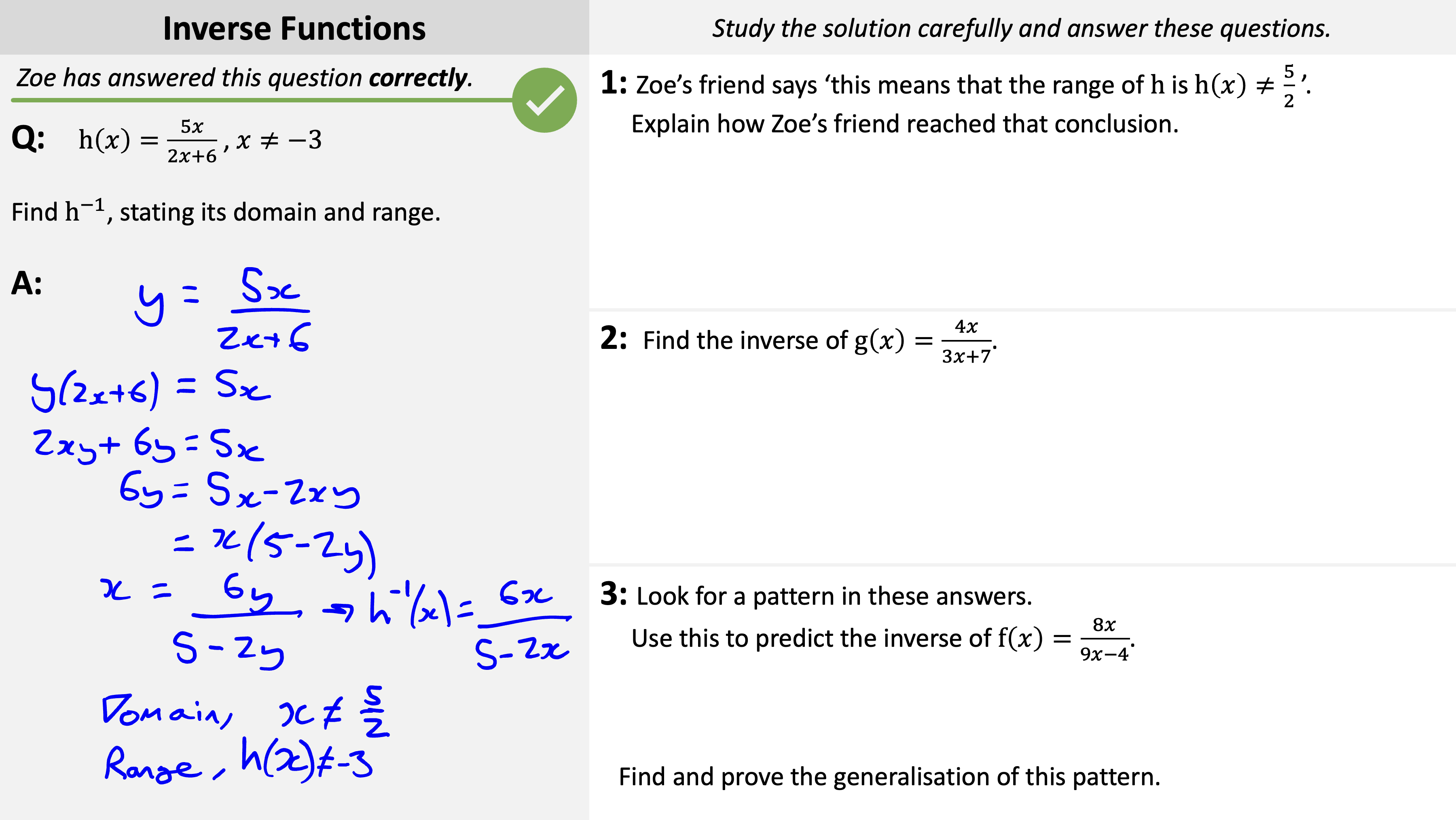 Preview of Inverse Functions