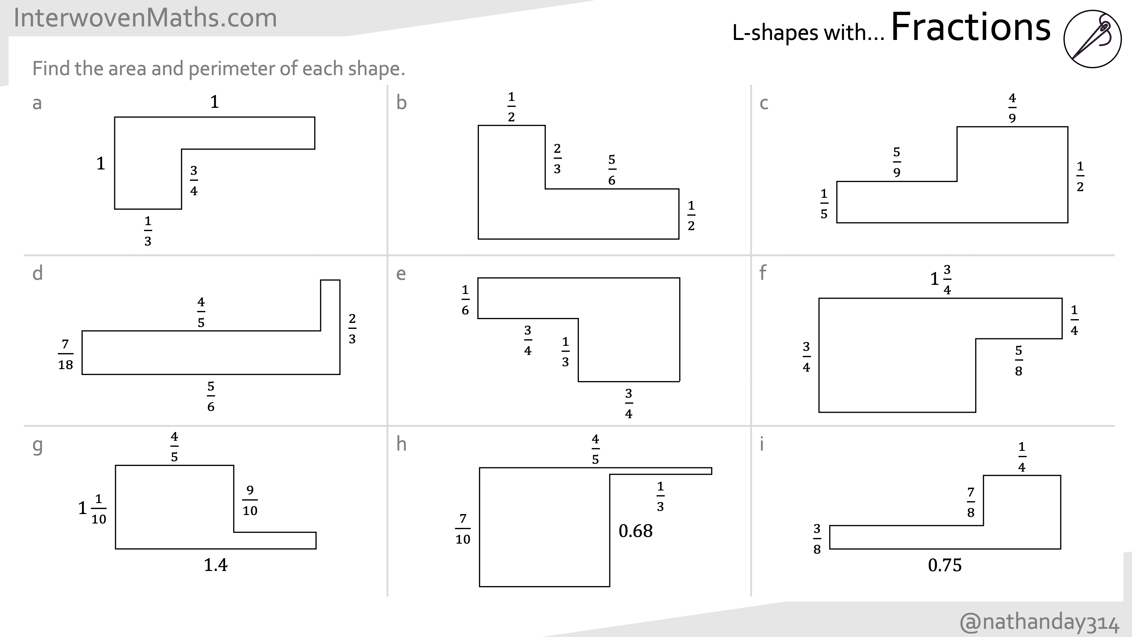 Preview of L-shapes with Fractions