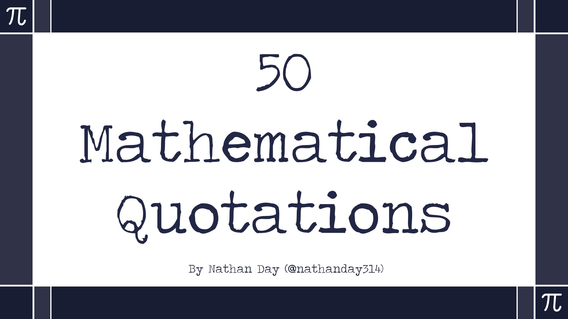 Preview of 50 Mathematical Quotations