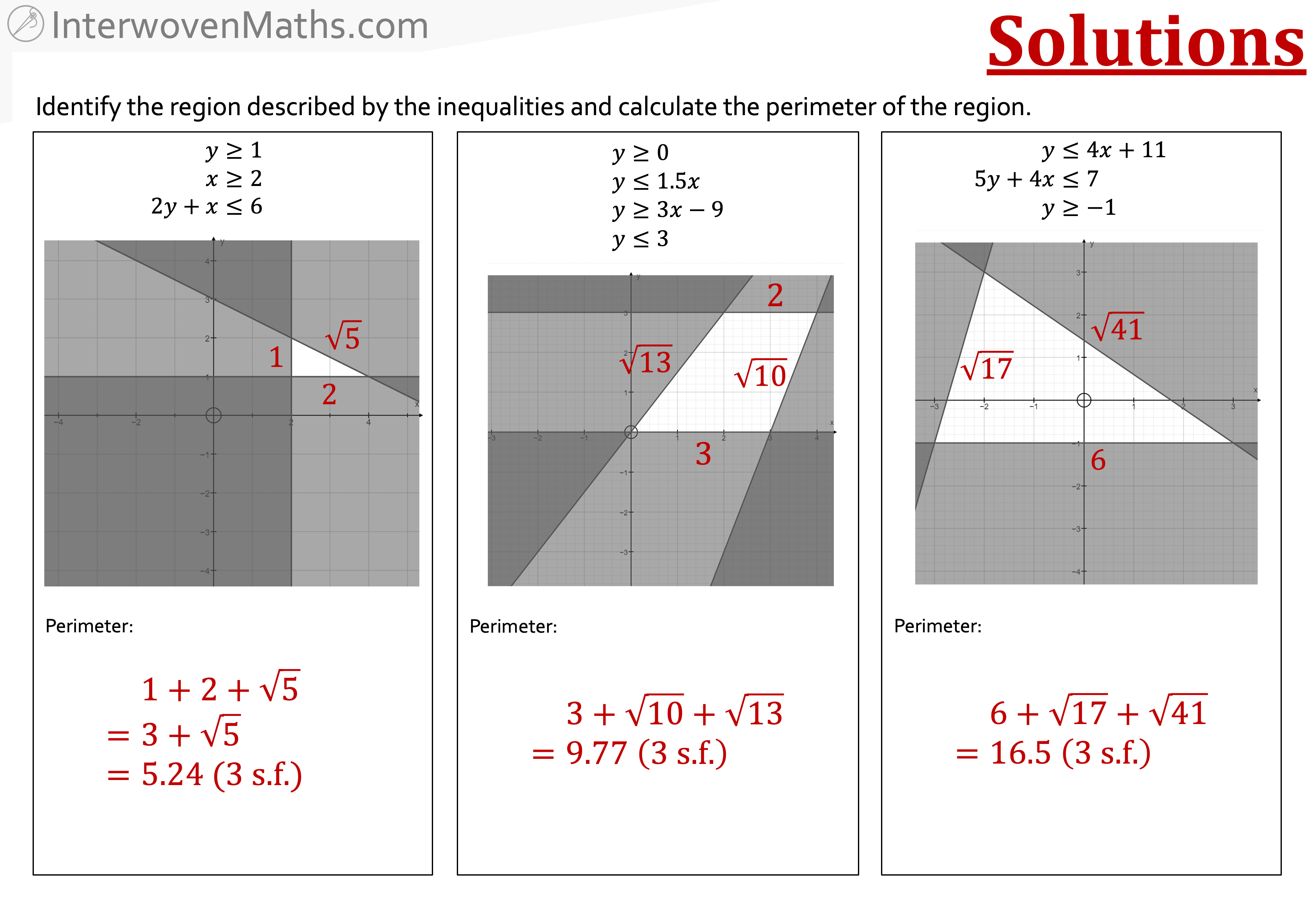 Preview of Pythagoras and Inequalities Regions