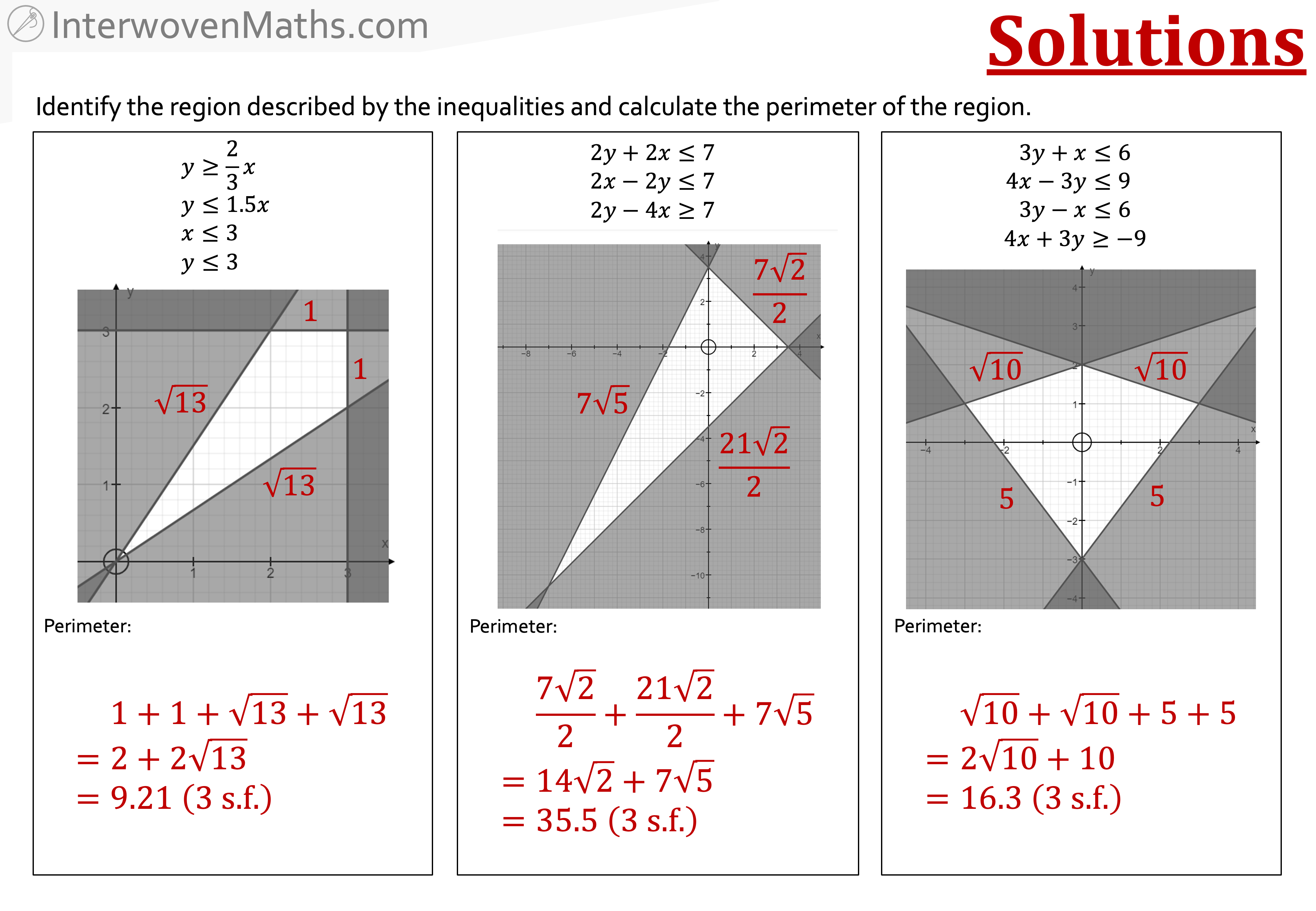 Preview of Pythagoras and Inequalities Regions