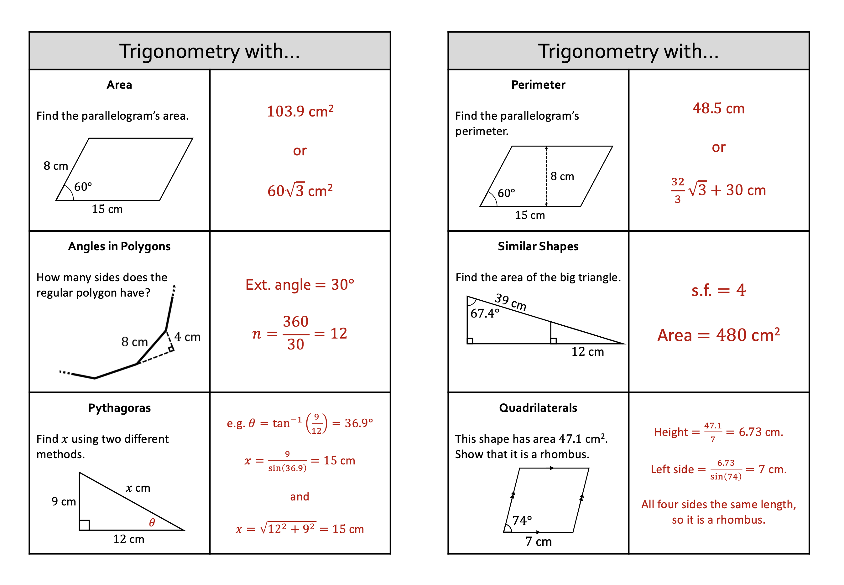 Preview of Pythagoras and Trigonometry with... (Mixed Questions)