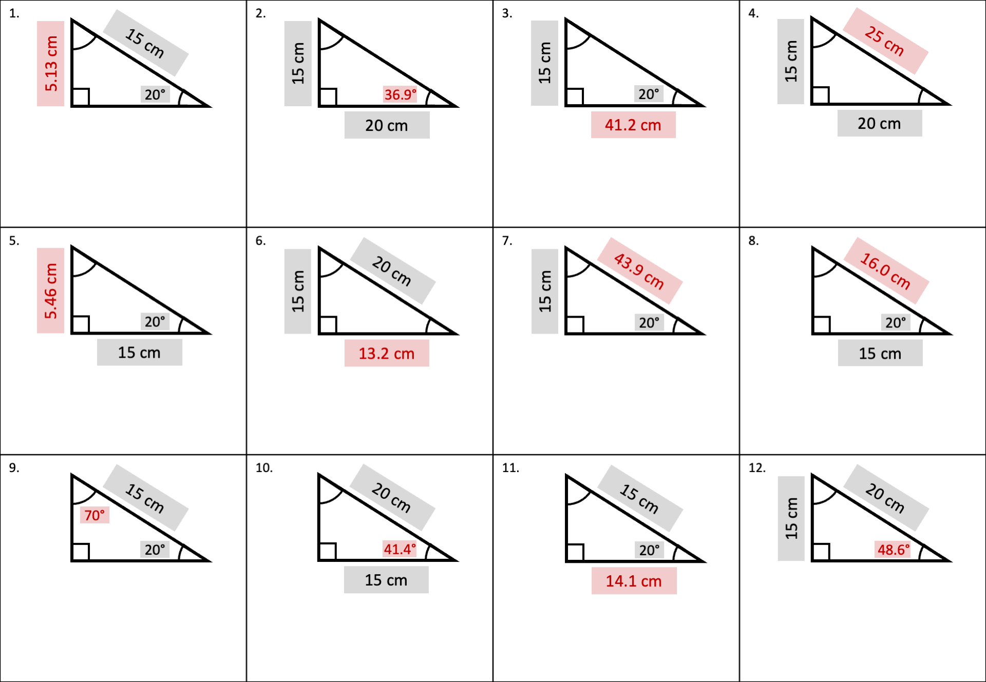 Preview of Right-Angled Trigonometry Varied Practice