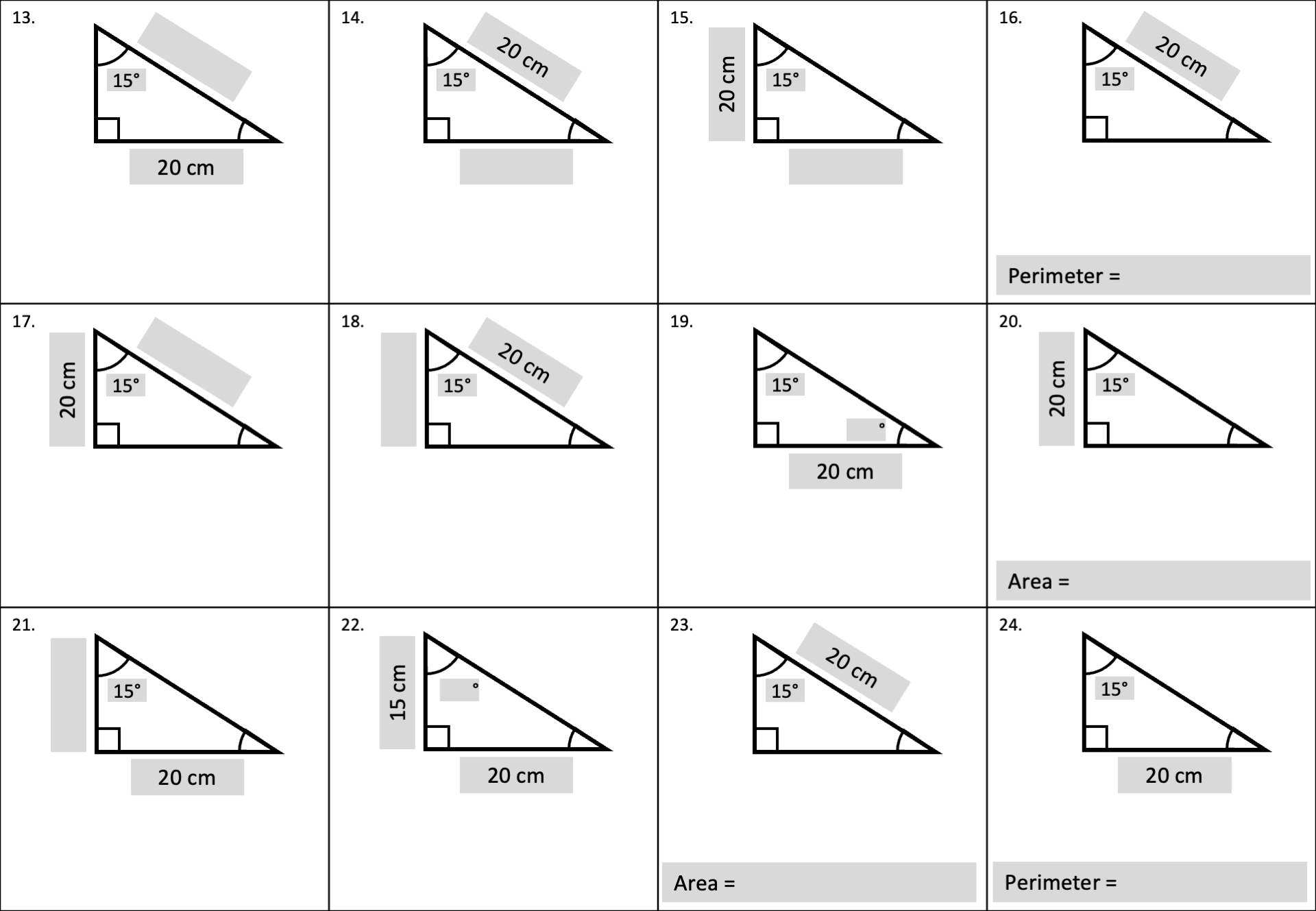 Preview of Right-Angled Trigonometry Varied Practice