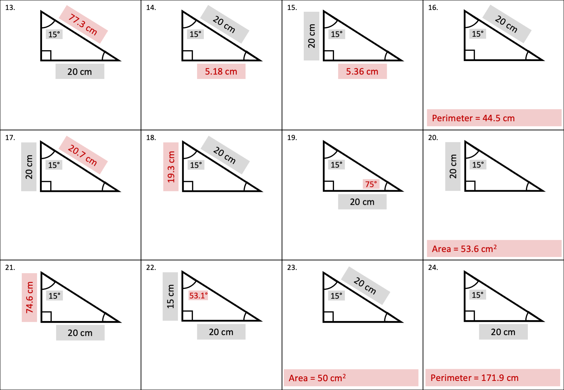 Preview of Right-Angled Trigonometry Varied Practice