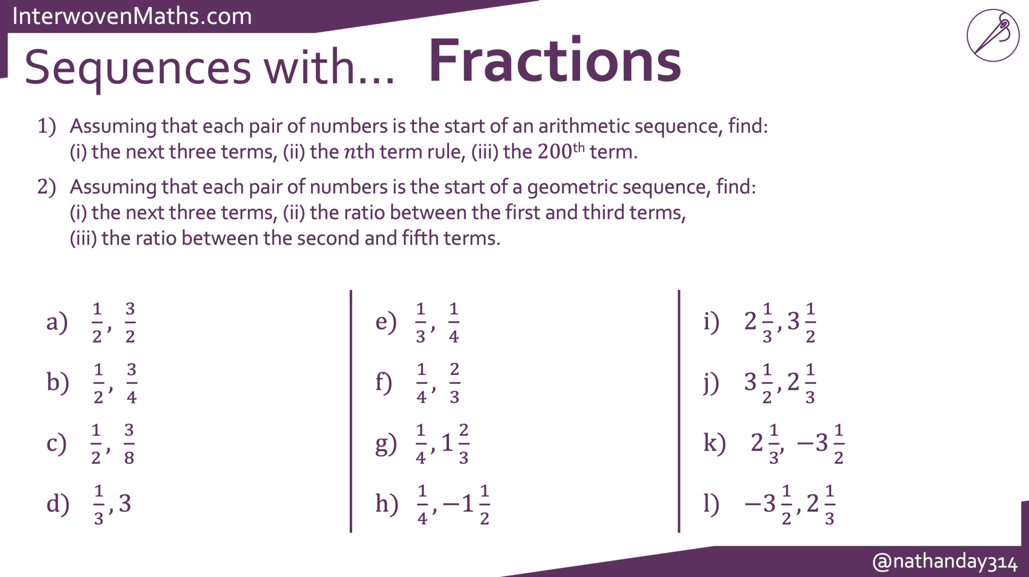 Preview of Sequences with Fractions