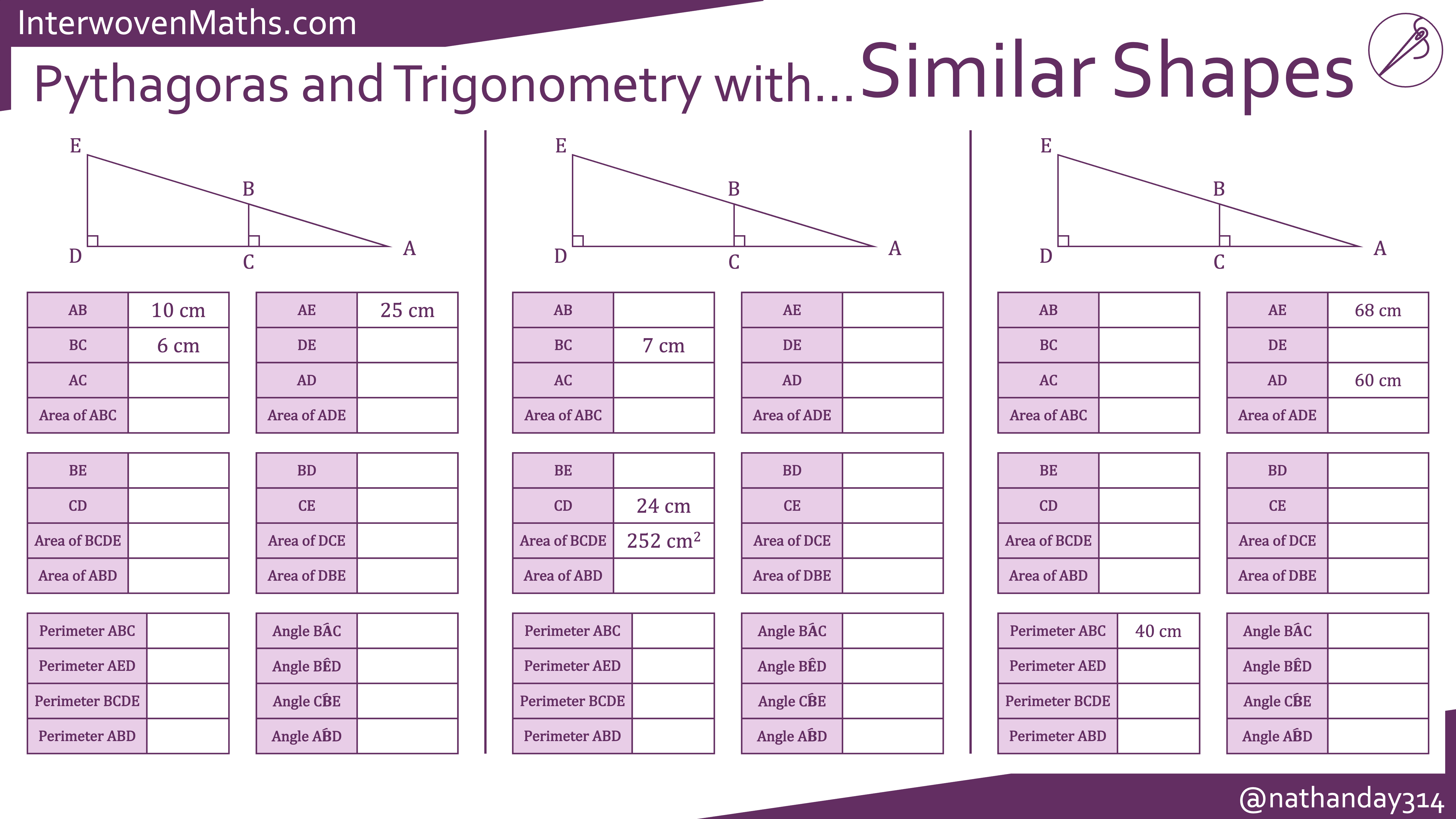 Preview of Similar Shapes, Trigonometry, and Pythagoras Proofs
