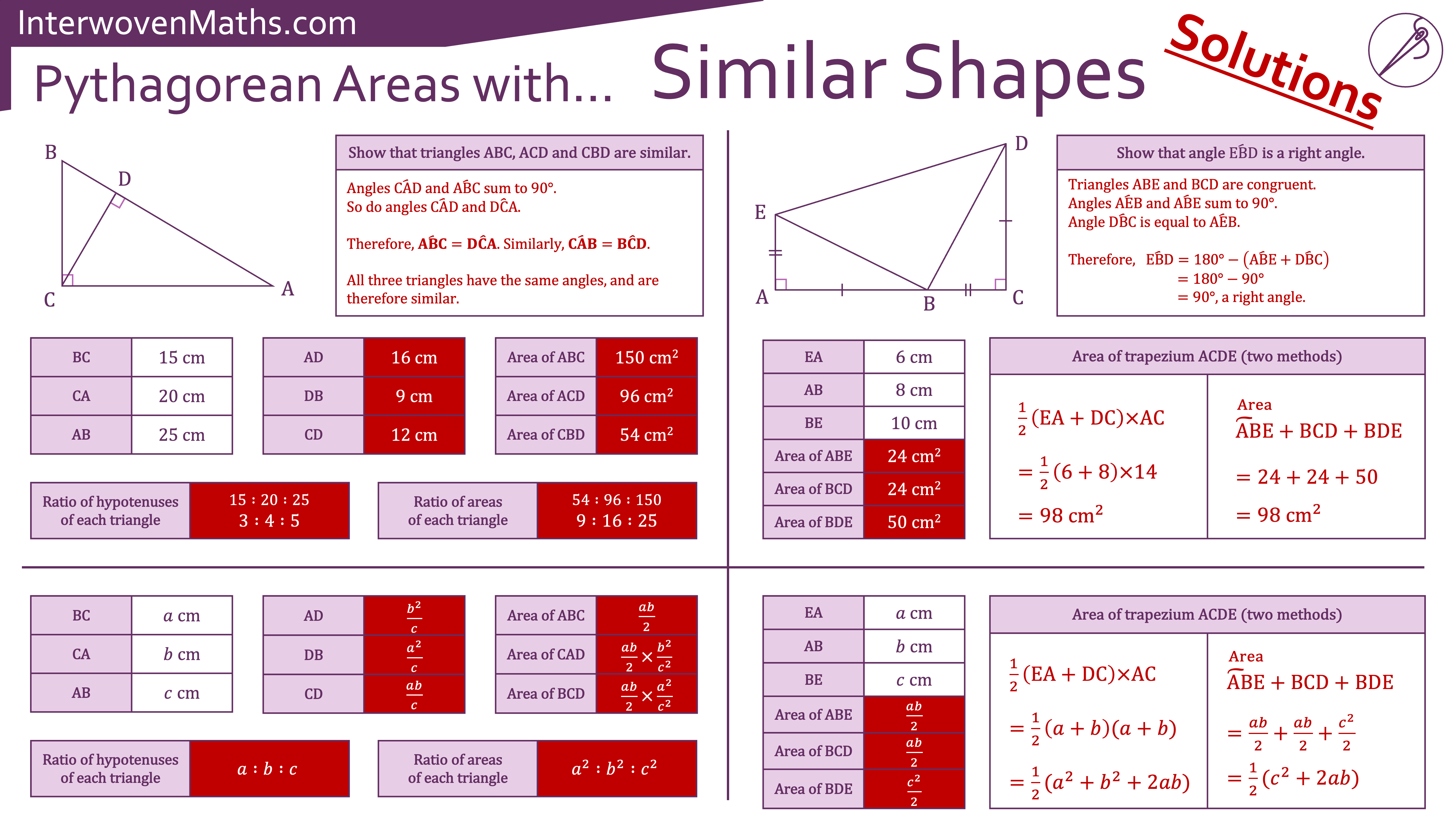 Preview of Similar Shapes, Trigonometry, and Pythagoras Proofs
