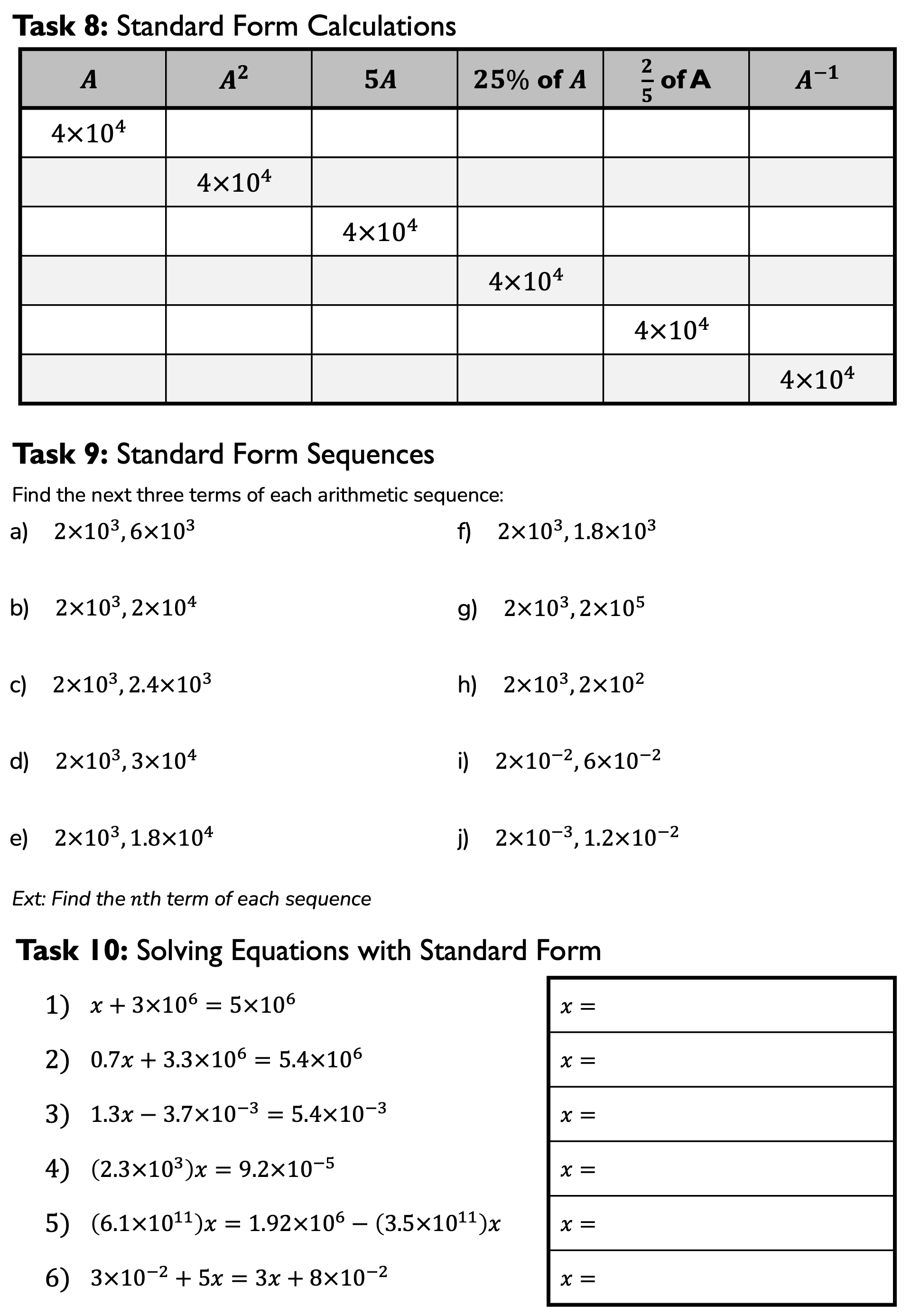 Preview of Calculations with Standard Form