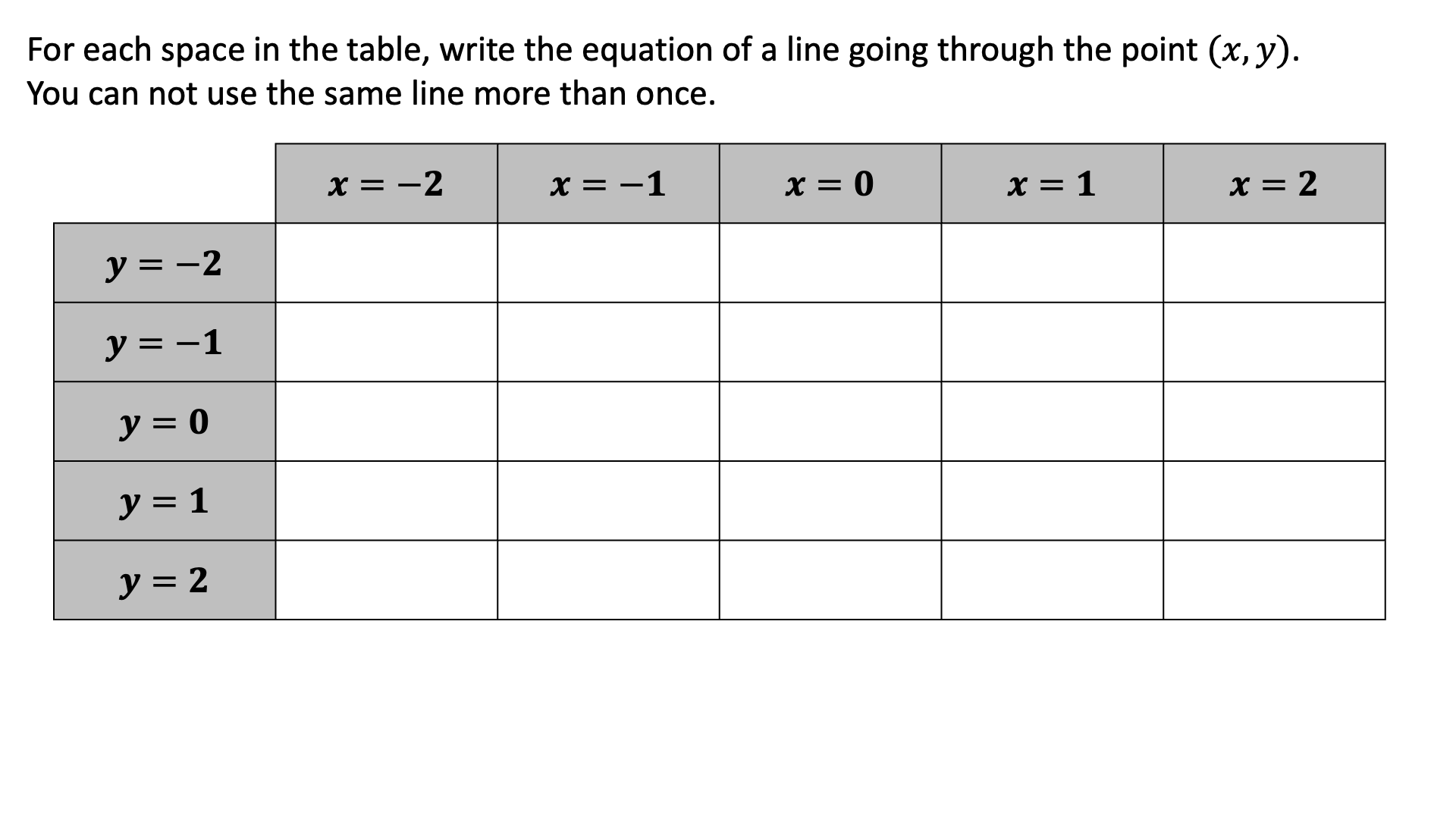Preview of Straight-Line Graphs Completion Tables